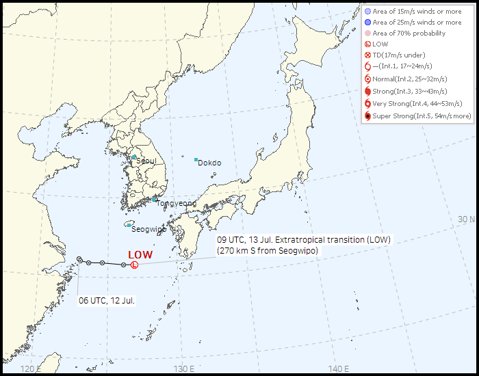 No. 11 Tropical depression route